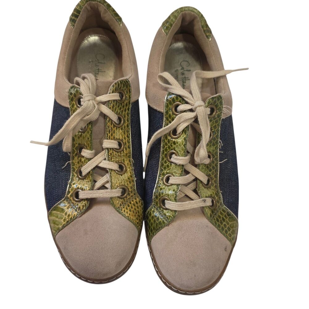 Cole Haan Clotain G Series Air Denim Snake Print Sneakers Women 9.5